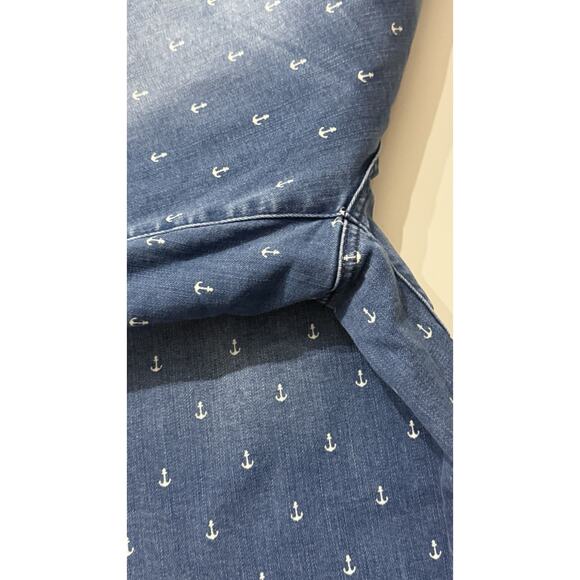 Women's TALBOTS Blue Flawless Five Pocket Slim Ankle Jeans Anchor Print Sz 16wp - Picture 7 of 8